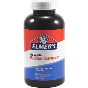 Elmer's No-Wrinkle Rubber Cement - 32oz - 1 Each - Silver