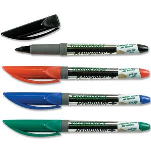 Dixon Redisharp Permanent Non-Toxic Redisharp Marker - Red Ink, Green Ink, Black Ink, Blue Ink - Translucent Barrel - 4 / Pack