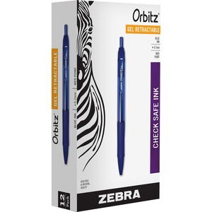 Zebra Pen Orbitz Retractable Gel Pens - 0.7 mm Pen Point Size - Blue Ink - 12 / Dozen