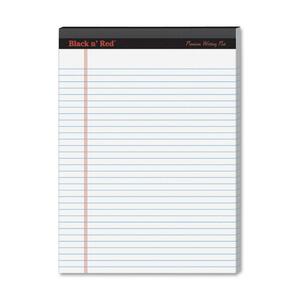 John Dickinson Black n' Red Premium Writing Pad - 50 Sheet(s) - 24lb - Legal/Narrow Ruled - 8.5" x 11.75" - 2 / Pack - White