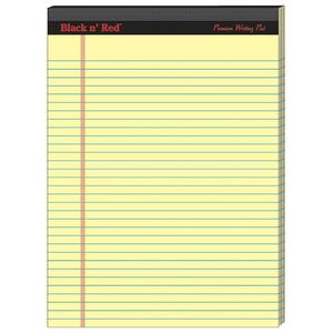 John Dickinson Black n' Red Premium Writing Pad - 50 Sheet(s) - 24lb - Legal/Narrow Ruled - 8.5" x 11.75" - 2 / Pack - Yellow
