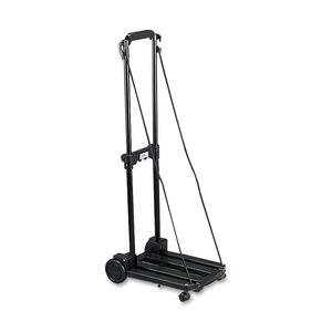 Stebco Compact Folding Dolly Cart - Telescopic Handle - 150 lb Capacity - 4 - Aluminum11" x 15.5" x 36.5" - Black