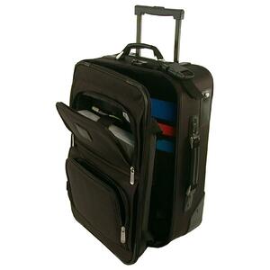 Bond Street Wheeled Notebook Carry Case - Clamshell - Black