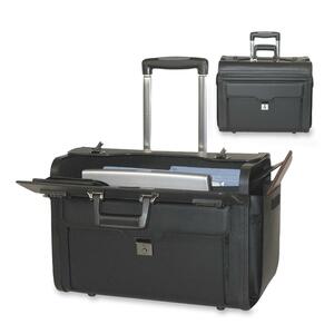 Bond Street Notebook/Catalog Case on Wheels - Top-loading - Leather - Black