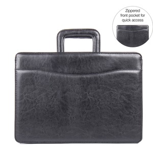 Stebco Sleek Tri-Pocket Tufide Briefcase - Top-loading - 12" x 16.25" x 4" - Black