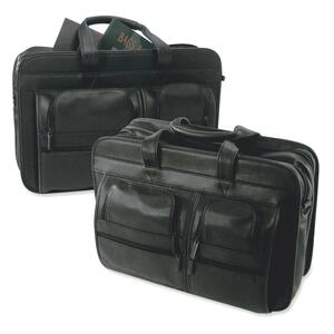 Stebco Softouch Portfolio - Top-loading - 12" x 17" x 5", 12" x 17" x 7" - Leather - Black