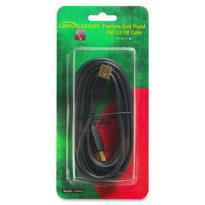 Compucessory Gold USB 2.0 Cable - Type A Male USB - Type B Male USB - 16ft - Black