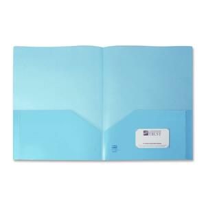Sparco Transparent Portfolio - Letter - 8.5" x 11" - 60 Sheet Capacity - 5 / Pack - Blue