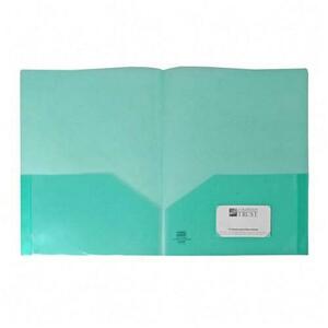 Sparco Transparent Portfolio - Letter - 8.5" x 11" - 60 Sheet Capacity - 5 / Pack - Green