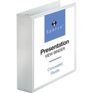 Sparco Standard View Binder - Letter - 8.5" x 11" - 2" Capacity - 1 Each - White