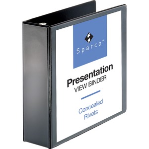Sparco Standard Presentation Binder - Letter - 8.5" x 11" - 3" Capacity - 1 Each - Black