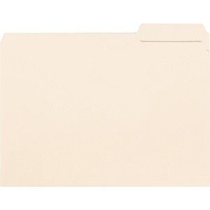 Sparco Interior File Folder - Letter - 8.5" x 11" - 1/3 Tab Cut - 100 / Box - 11pt. - Manila