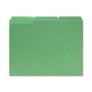 Sparco Colored File Folder - Letter - 8.5" x 11" - 1/3 Tab Cut - 100 / Box - 11pt. - Green