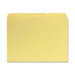 Sparco Colored File Folder - Letter - 8.5" x 11" - 1/3 Tab Cut - 100 / Box - 11pt. - Yellow