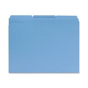 Sparco Colored File Folder - Letter - 8.5" x 11" - 1/3 Tab Cut - 100 / Box - 11pt. - Blue