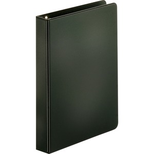 Sparco Round Ring Binder - 6" x 9.5" - 1" Capacity - 1 Each - Black