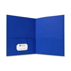 Sparco Simulated Leather Double Pocket Folder - Letter - 8.5" x 11" - 125 Sheet Capacity - 25 / Box - Light Blue