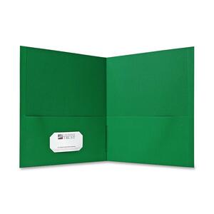Sparco Simulated Leather Double Pocket Folder - Letter - 8.5" x 11" - 125 Sheet Capacity - 25 / Box - Green