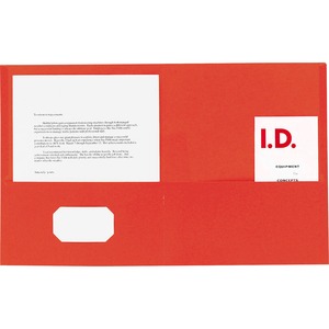 Sparco Simulated Leather Double Pocket Portfolio - Letter - 8.5" x 11" - 125 Sheet Capacity - 25 / Box - Red