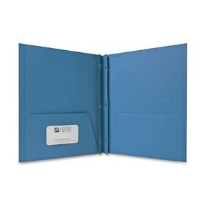 Sparco Two Pocket Report Covers With Fasteners - Letter - 8.5" x 11" - 3 Fastener - 100 Sheet x 0.5" Capacity - 25 / Box - Light Blue