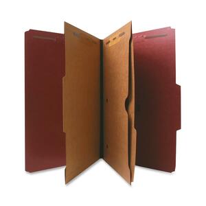 Sparco Classification Folder with Pocket Dividers - Legal - 8.5" x 14" - 2/5 Tab Cut - 2 Divider - 2.25" Expansion - 2 Fastener - 1 Each - Red