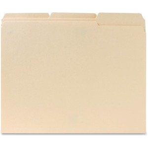 Sparco Two-Ply File Folder - Letter - 8.5" x 11" - 1/3 Tab Cut - 0.75" Expansion - 100 / Box - 11pt. - Manila