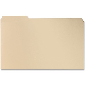 Sparco Two-Ply File Folder - Legal - 8.5" x 14" - 1/3 Tab Cut on Assorted Position - 0.75" Expansion - 100 / Box - 11pt. - Manila
