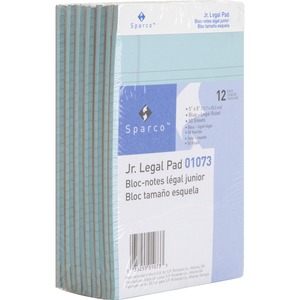 Sparco Legal Ruled Pad - 50 Sheet(s) - 16lb - Legal/Narrow Ruled - Jr.Legal 5" x 8" - 12 / Dozen - Blue