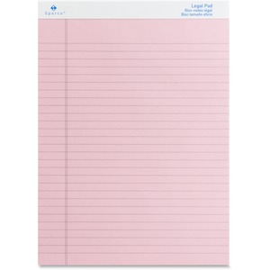 Sparco Pink Legal Ruled Pad - 50 Sheet(s) - 16lb - Ruled - 8.5" x 11.75" - 12 / Dozen - Pink