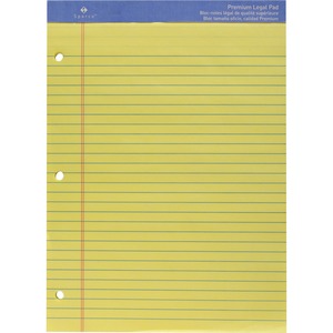 Sparco Premium Grade Perforated Legal Ruled Pad - 50 Sheet(s) - 16lb - Legal Ruled - 8.5" x 11.75" - 1 Each - Canary