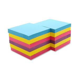 Sparco Adhesive Note - Repositionable - 3" x 3" - Assorted - 12 / Pack