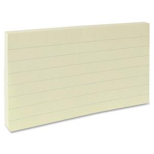 Sparco Adhesive Ruled Note Pad - Solvent-free adhesive, Self-adhesive - 3" x 5" - Yellow - 12 / Pack