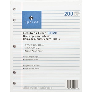 5-hole Punched Wide Ruled Filler Paper - Click Image to Close