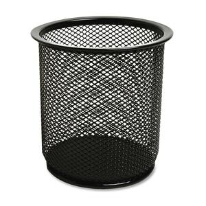 Sparco Steel Mesh Pencil Cup - 4.06" x 3.75" - SteelBlack