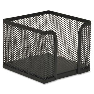 Sparco Steel Mesh Memo Holder - 3.25" x 4" x 4" - SteelBlack