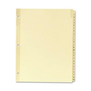 Sparco A-Z Clear Plastic Index Dividers - 26 x Tab Printed A-Z - 8.5" x 11" - 1 Set - Buff Divider - Clear Tab