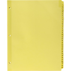 Sparco Numbered 1-31 Index Dividers - 31 x Tab Printed 1-31 - 8.5" x 11" - 1 Set - Buff Divider - Clear Tab