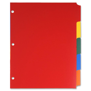 Sparco Non-Insertable Poly Index - 5 x Tab Blank - 8.5" x 11" - 5 / Set - Assorted Tab