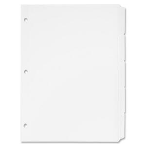 Sparco Plain Tab Indexes - 5 x Tab Blank - 8.5" x 11" - 5 / Set - White Tab