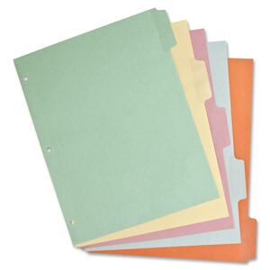 Sparco Laminated Write-On Erasable Tab Indexes - 5 x Tab Blank - 8.5" x 11" - 5 / Set - Multicolor Tab
