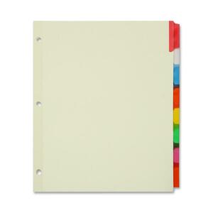 Sparco Ring Binder Index - 8 x Tab Blank - 8.5" x 11" - 8 / Set - Multicolor Tab
