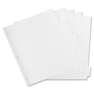 Sparco Laser Printer Indexing System Dividers - 5 x Tab Blank - 5 Tab(s)/Set - 5 / Set - White Tab