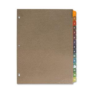 Sparco Pro Color Tab Divider System - 15 x Tab Printed 1-15 - 15 Tab(s)/Set - 1 Set - Multicolor Tab