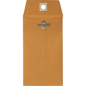 Sparco Heavy-Duty Clasp Envelope - #10 (3.38" x 6") - 28lb - Gummed - 100 / Box - Kraft