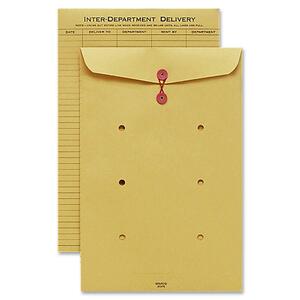 Sparco Inter-Department Envelope - 10" x 13" - String/Button - 100 / Box - Kraft