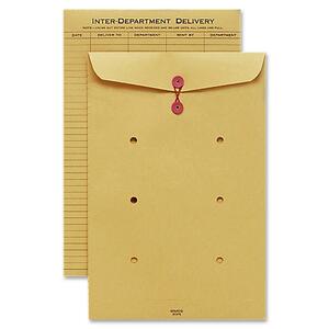 Sparco Inter-Department Envelope - 10" x 15" - String/Button - 100 / Box - Kraft
