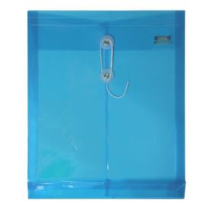 Sparco String & Button Poly Hide Envelope - 1" Expansion - 8.5" x 11" - Letter - 1 Each - Blue