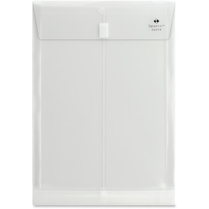 Sparco String & Button Poly Hide Envelope - 1" Expansion - 8.5" x 14" - Legal - 1 Each - Clear
