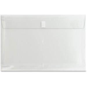 Sparco String-A-Long Poly-Hide Envelope - 1" Expansion - 8.5" x 14" - Legal - 1 Each - Clear
