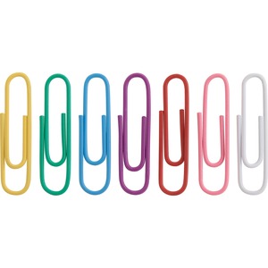 Sparco Vinyl-Coated Gem Clip - No. 1 - Vinyl - 500 / Box - Assorted